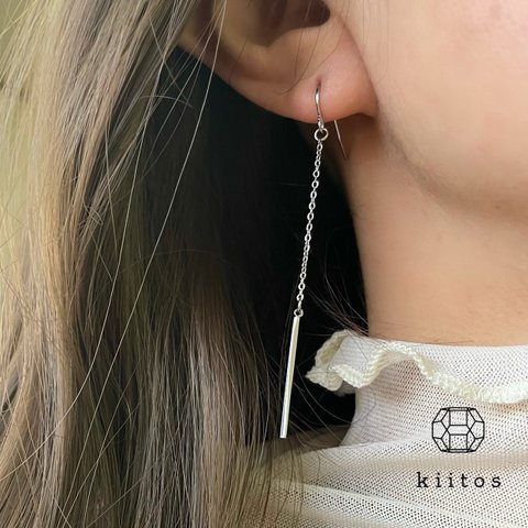 アレルギー対応　316L サージカルステンレス　ロング　ピアス　▷316L stainless long earrings kiitos