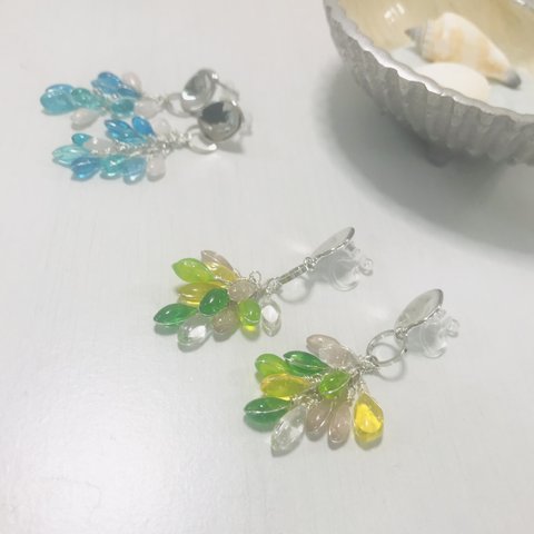 グリーンドロップノンホールピアスorピアス