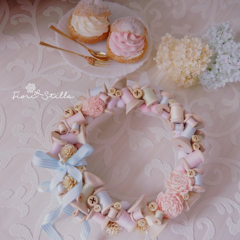 Wreath  ***bobbin milky pastel