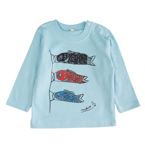 こいのぼりベビー長袖Ｔシャツ 80 LightBlue☆こどもの日 ♫初節句のお祝いに♫ 端午の節句☆