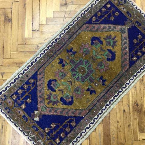 手織りトルコ絨毯 99x53cm ヴィンテージラグ