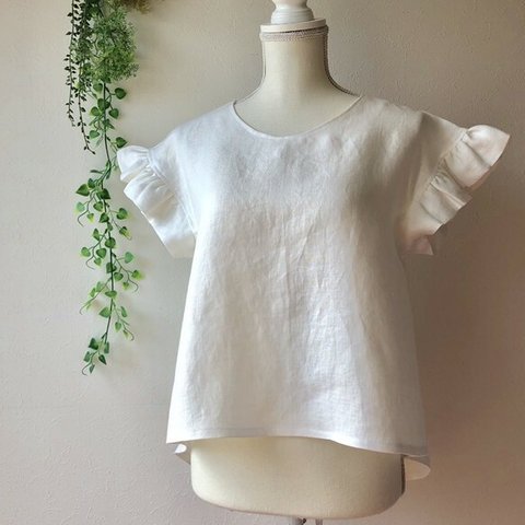 "★夏新作一点のみ★リネン100％刺繍ポケット付シンプルな大人可愛い半袖ワンピース♪"