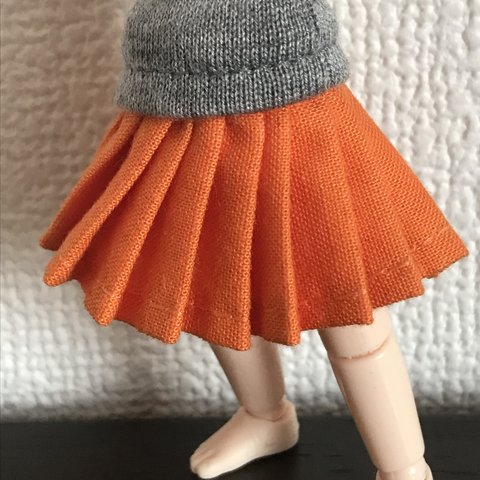 オビツ11 プリーツスカート  vivid orange