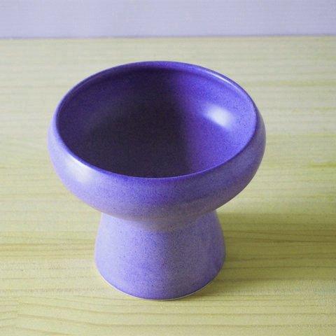 コンポート皿(紫)③ 食器 紫釉 白土
