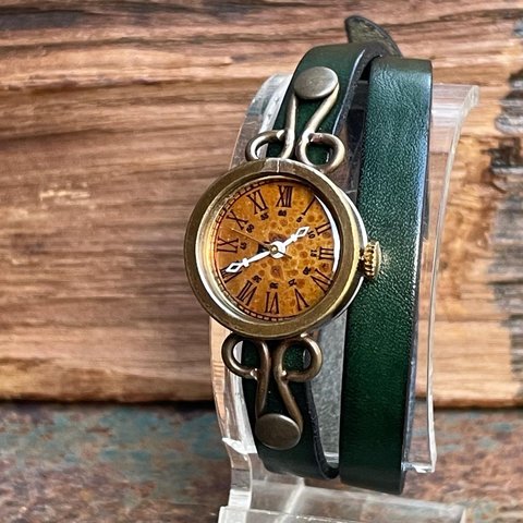  ◆真鍮製　クォーツ式手作り腕時計◆SBQ-6028-RN