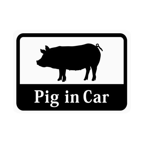 Pig_in_Car 「ミニブタ／ピッグ」 車用ステッカー (マグネット) s41