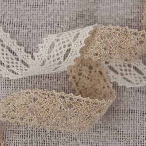 コットン&麻トーションレース　各3mセット（合計６ｍ） Cotton&Linen torchon lace 3m each (total 6m)