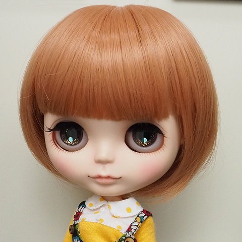 ブライス ウィッグ おかっぱボブ アプリコットベージュ 10インチ/ドール Blythe