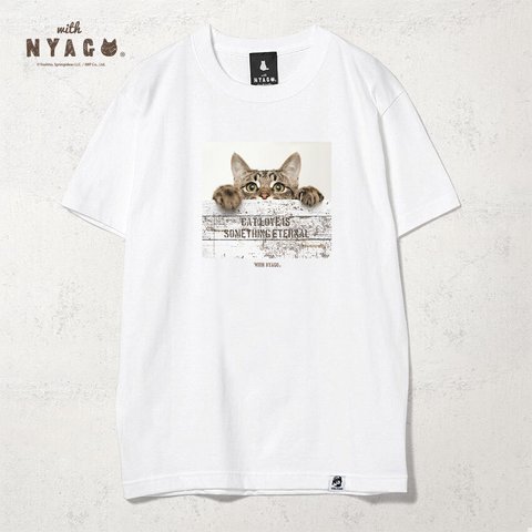 with NYAGO Tシャツ 半袖 猫 グラフィックシャツ tシャツ［ ソラちゃん キョロキョロするにゃ キジトラ 1016 ］