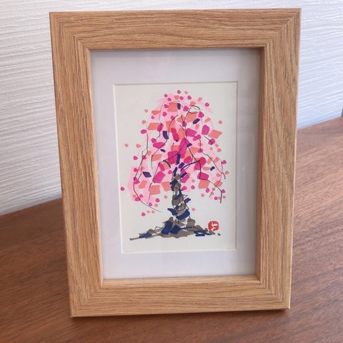 しだれ桜【富士山絵手紙コンテスト大賞受賞作家による原画】