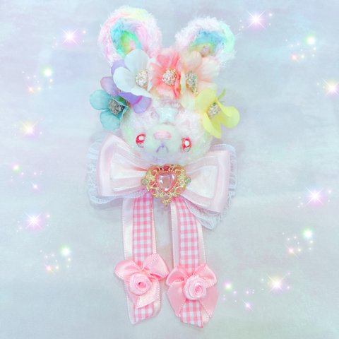 《SALE》お花のかんむり🎀2wayピン🐰(うさぎ)