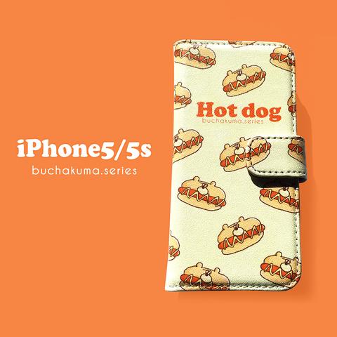 ぶちゃくま。Hot dog手帳型iPhoneケース