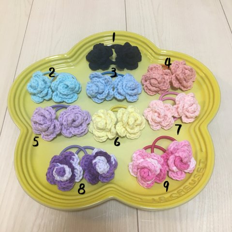 〈2個セット〉こども用 ヘアゴム  花モチーフ