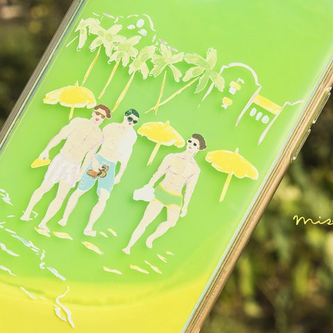 【iPhone】「Waikiki Beach PM4:12」ネオンサンドスマートフォンケース