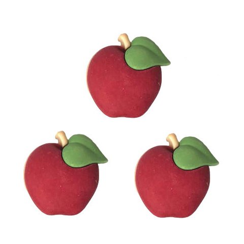 アメリカ ボタンガローア ボタン3個セット りんご B-2315 アップル 林檎 フルーツ 果物 入園入学