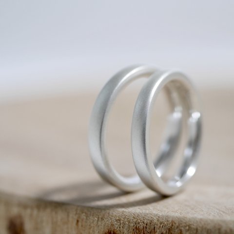 『muƙu』銀の無垢 ペアリング サイズ オーダーリング 2本セット SV925 シルバー 結婚指輪のオーロ