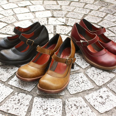 どこか懐かしいヒールシューズ(0594) レディースシューズ 靴 日本製 国産素材 オリジナルシューズ 【納期5～11日】