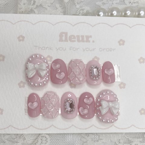 ネイルチップ🎀クリアハート