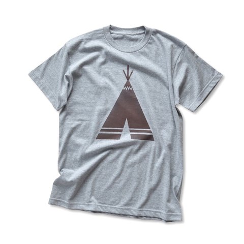 Wood stamp print tee "teepee"