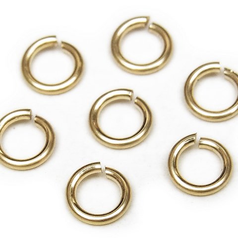 14KGF 丸カン 太さ 0.6mm×サイズ 4mm【10コ販売】(14K-MC2-6-4