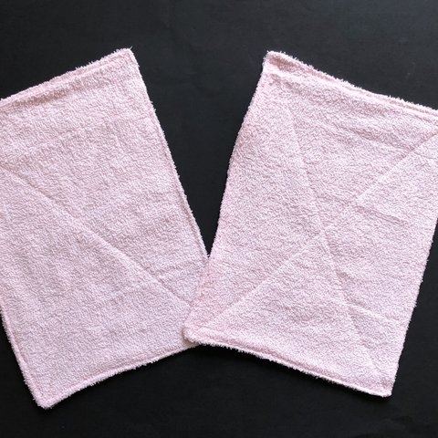子どもも使いやすい雑巾2枚組／ピンク