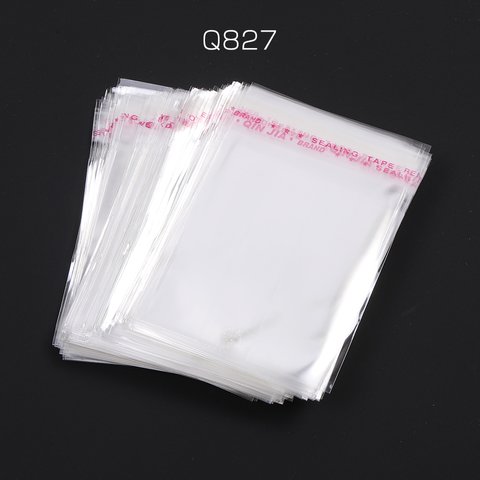 Q827  300枚  OPP袋 透明テープ付き 1穴 8×10.8cm  3X（100枚）