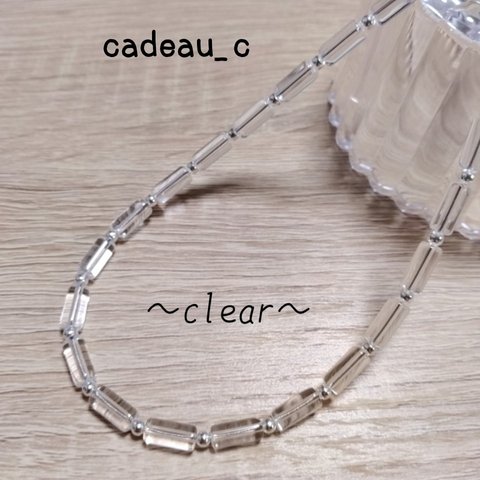 ネックレス ❖Clear×Silver❖ ビーズ カラフル  韓国  シルバー Necklace