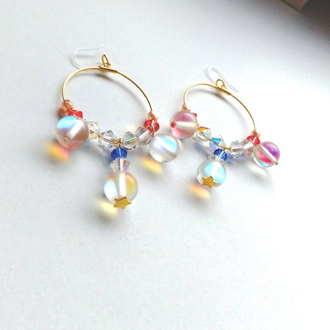 海中ラウンドピアス/ノンホールピアス