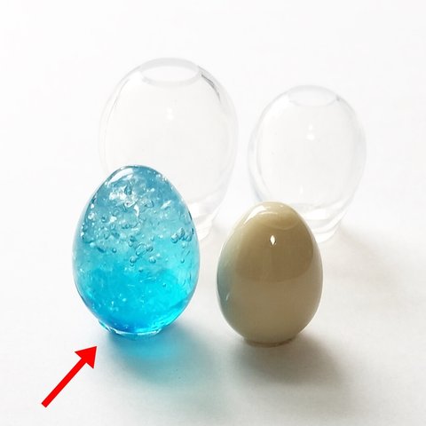 うずらの卵くらいの大きさ・つるつるエッグ型シリコンモールド立体シリコーンモールド・レジン型！／型番442ーT