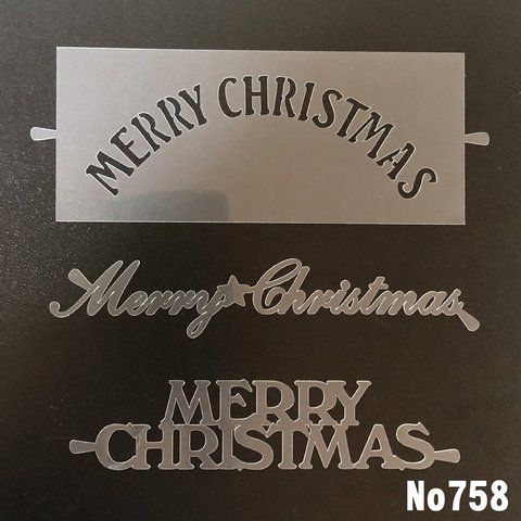 MERRYCHRISTMAS　クリスマス3枚セット　ステンシルシート　型紙図案　NO758