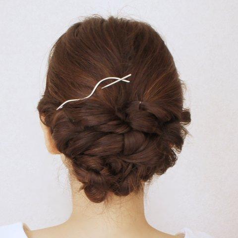 ヘアクリップ「drawing(i)」sus製