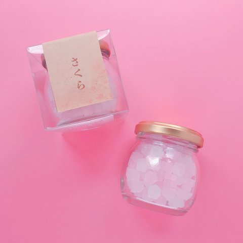 金平糖キャンドル 桜の香り　瓶入り小さめキャンドル