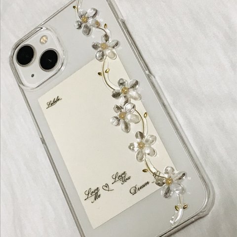 お花のiPhoneケース　クリアフラワースマホケース