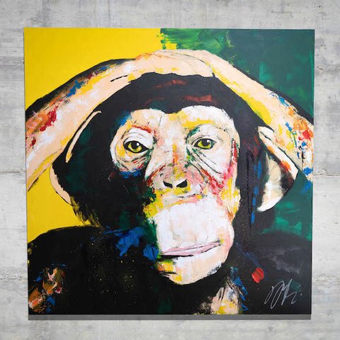Monkey　/ 猿の１メートルキャンバス作品