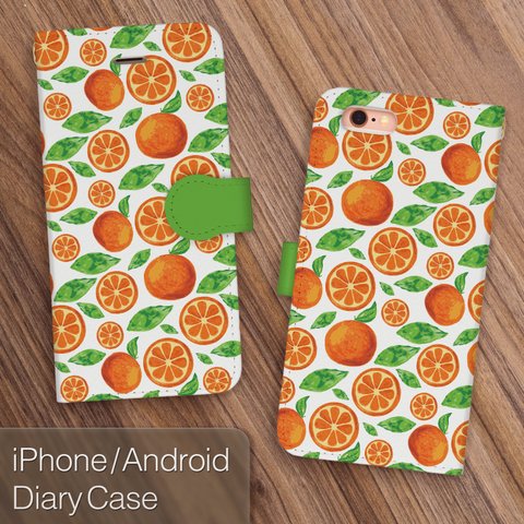 iPhone12 シリーズ対応 手帳型ケース オレンジ iPhone SE2 11 11Pro Max XR XS アンドロイド対応 携帯ケース アイフォンケース galaxy