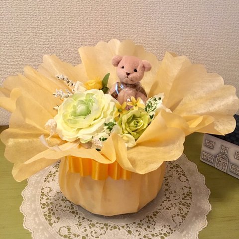    おむつケーキ　mini yellow 　  アレンジタイプ