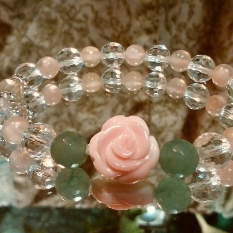 〔送料込み〕springbracelet～薔薇と桜🌹🌸～