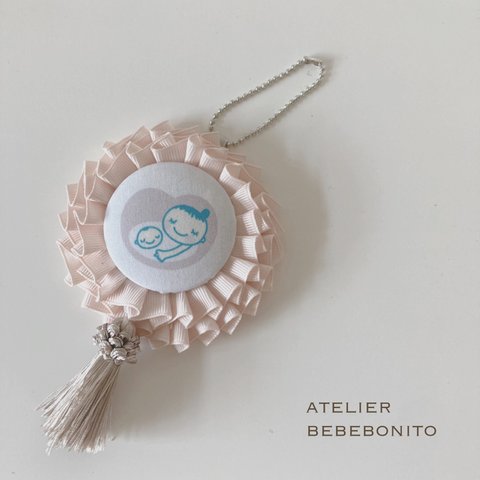 マタニティロゼット　＊light pink beige tassel＊