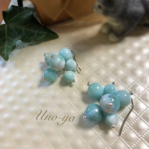 ラリマー［Bubble］ピアス