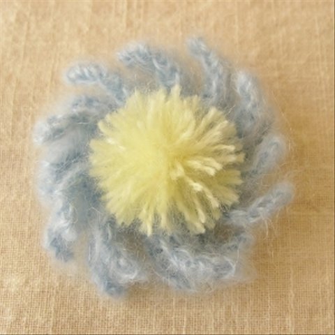花のコサージュ　水色モヘア(HAC-003-B)