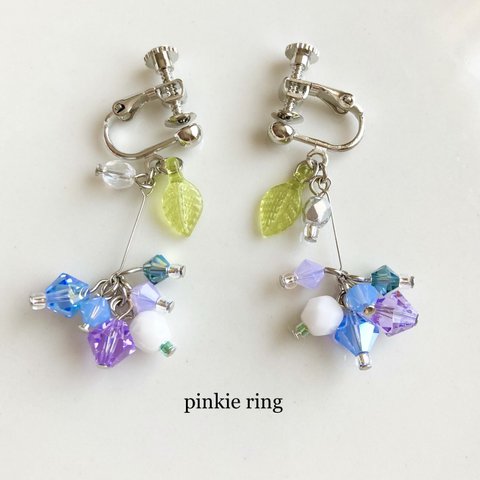 【浴衣などに】紫陽花earring...purple