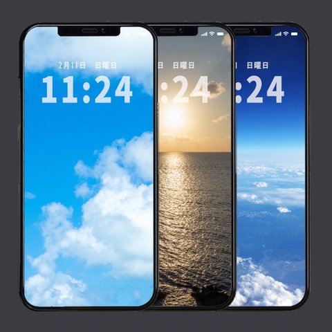 iPhone 壁紙 空の世界（3種セット）