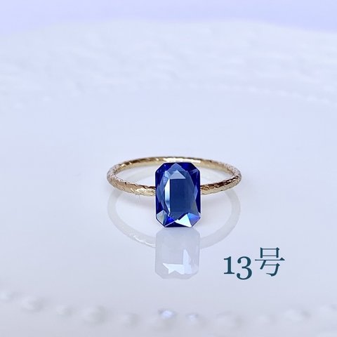 Minette☆ スワロフスキー 指輪　RING029  13号　色: サファイア