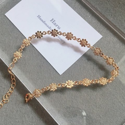 ＊送料無料＊gold flower chain ブレスレット＊