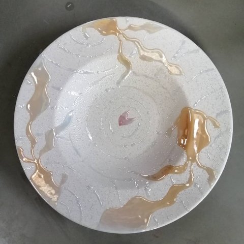 【有田焼】砂窯 すながま 金魚波紋絵 洋皿