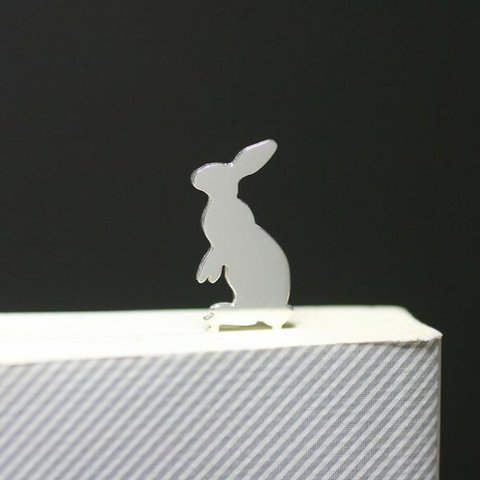 Rabbit-BookMark-3　ウサギ　シルバーブックマーク　しおり