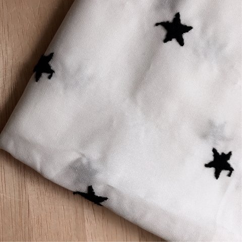 ※【ブロード55×50】刺繍 star・ホワイト