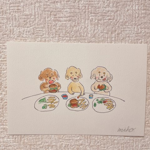 〈原画〉みんなでハンバーガー🍔☺️