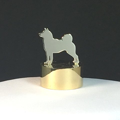 Paper Weight Dog-26 SV+Brass ペーパーウエイト 柴犬＜受注制作＞