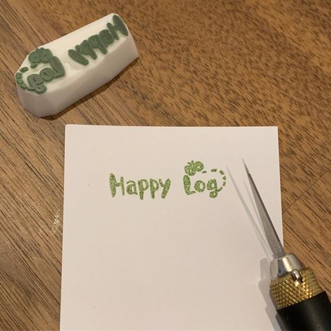 消しゴムはんこ＊Happy Log